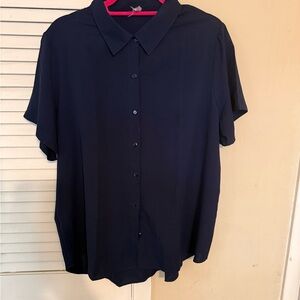 Navy Blue Button-Up Shirt